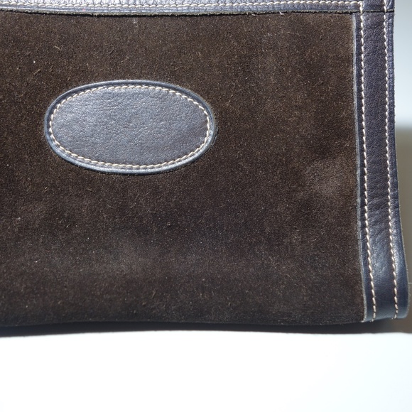Vtg Gucci Suede Leather Clutch Bag Made In Italy w/ Hook & Loop Closure, Size S - Picture 5 of 11